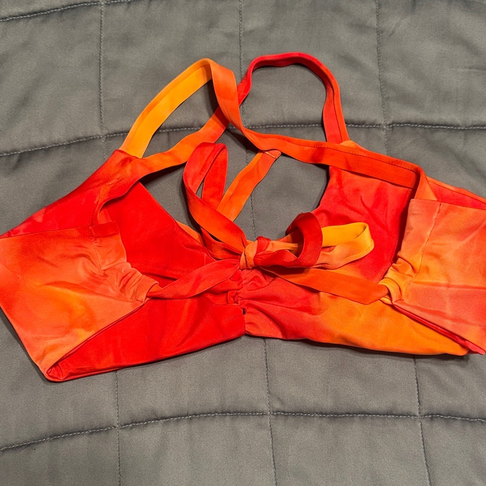 Vibrant Orange Tie-Dye Sports Bra - Picture 2 of 2